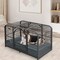 Orthopedic Dog Bed with Headrest and Removable Washable Cover-Grey - 40" x 32" x 12"